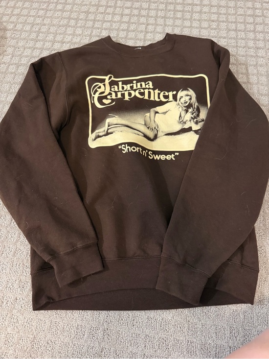 Sabrina Carpenter Tops - Sabrina Carpenter Brown Graphic Crewneck Sweatshirt